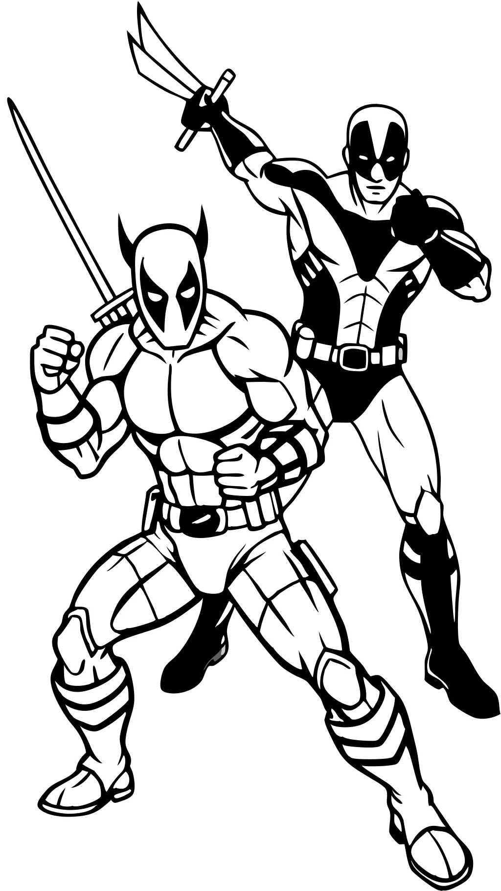 Página para colorear de Deadpool Wolverine